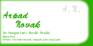 arpad novak business card