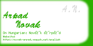 arpad novak business card